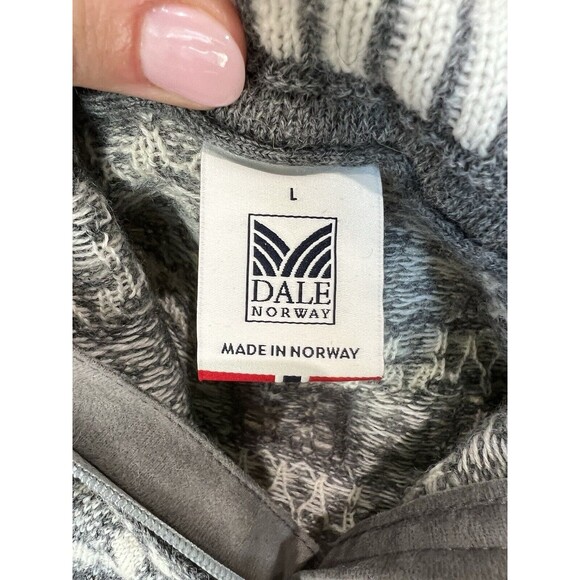 Dale of‎ Norway Fair Isle Sweater Wool 1/4 Zip Snowflake | Gray | Men's Large - Picture 6 of 16